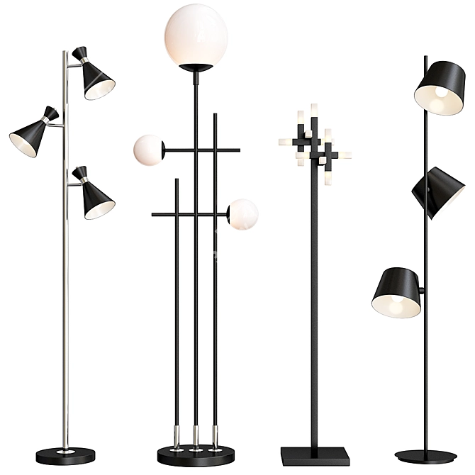 Modern Floor Lamp Set-2 3D model image 1