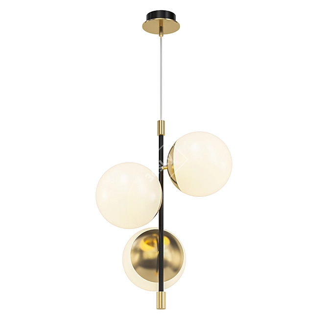 Sleek Triple Pendant Lighting 3D model image 1