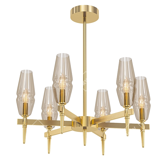 Stunning Polani 6-Light Chandelier 3D model image 1