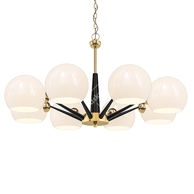 Elegant White Glass Thalia Chandelier 3D model image 1