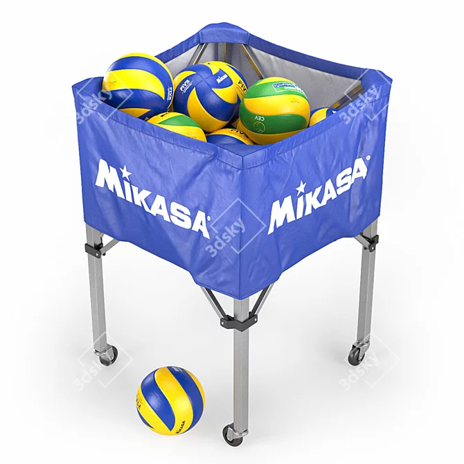 Mikasa Volleyball Cart with Balls 3D model image 1