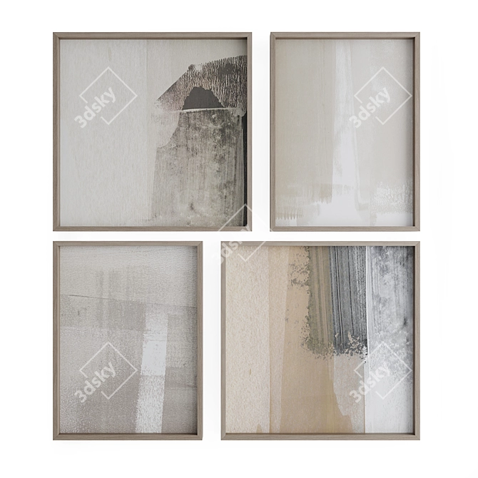 Modern Home Art Prints Set 3D model image 5