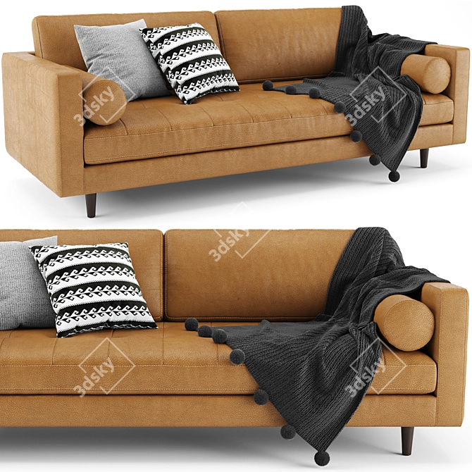 Modern Scandinavian Sven Sofa 3D model image 1