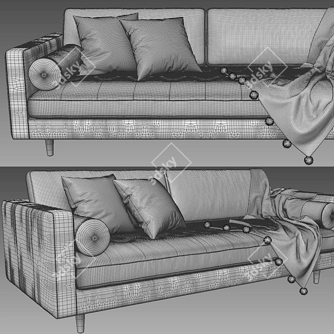 Modern Scandinavian Sven Sofa 3D model image 4