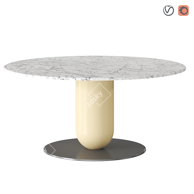 Ettore Marble Round Table 3D model image 4