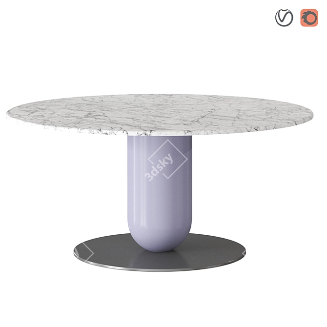 Ettore Marble Round Table 3D model image 5