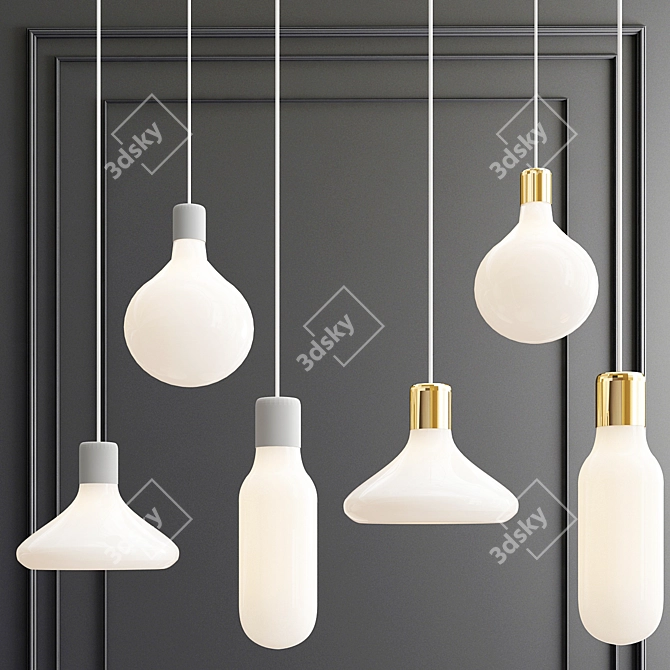 Frosted Glass Flask Pendant Light 3D model image 1