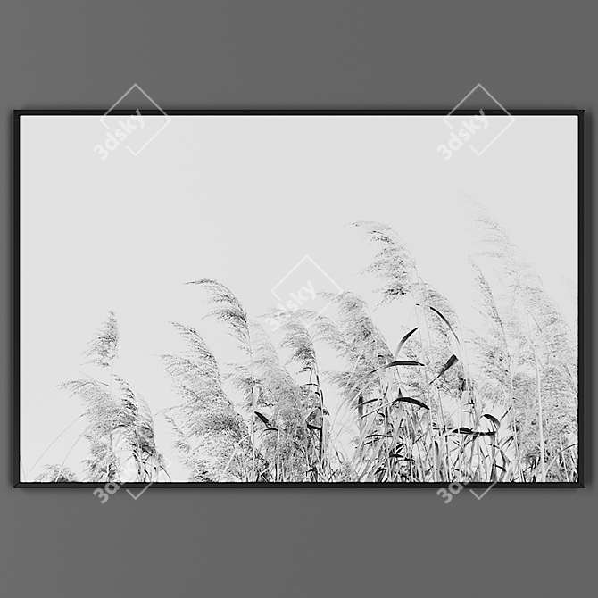 Sleek Black Framed Art 3D model image 1