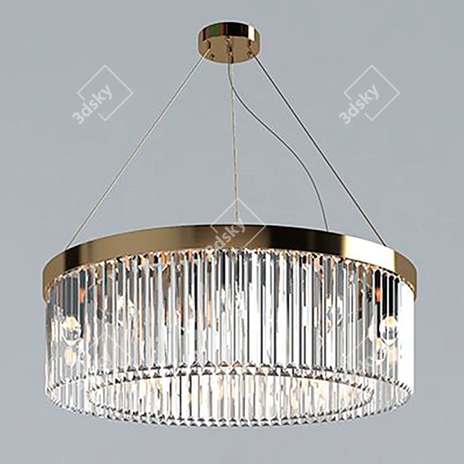 Newport Gold Crystal Chandelier 3D model image 1