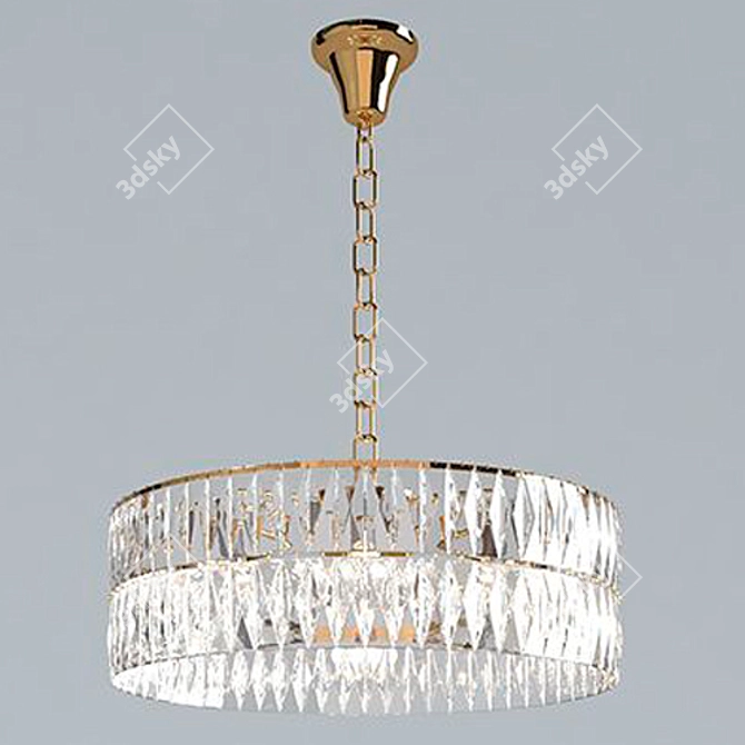 Luxurious Gold Crystal Chandelier 3D model image 1