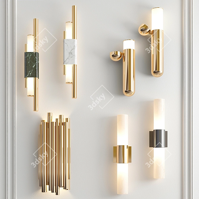 Elegant Copper Sconce Set: Aesthetic Lighting Solution 3D model image 3