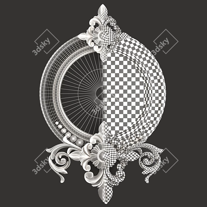 Elegant Geometric Mirror Frame 3D model image 2