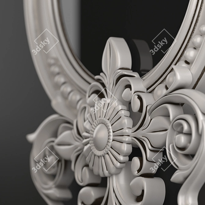 Elegant Geometric Mirror Frame 3D model image 3