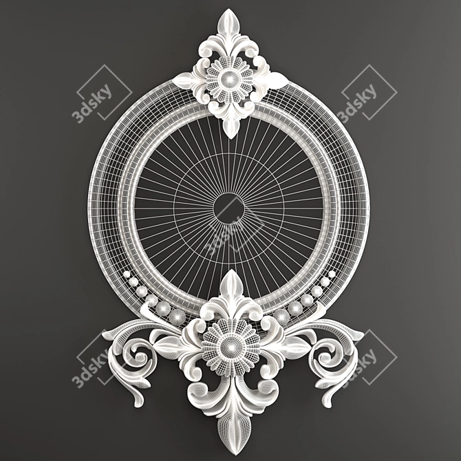 Elegant Geometric Mirror Frame 3D model image 6