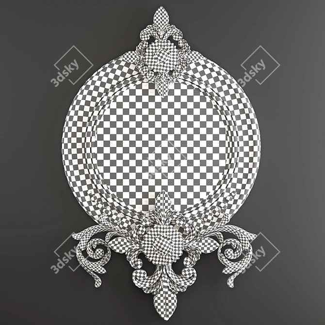 Elegant Geometric Mirror Frame 3D model image 7