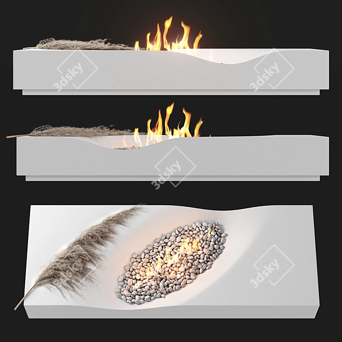 Elegant Fireplace for Close-Up Renders 3D model image 2