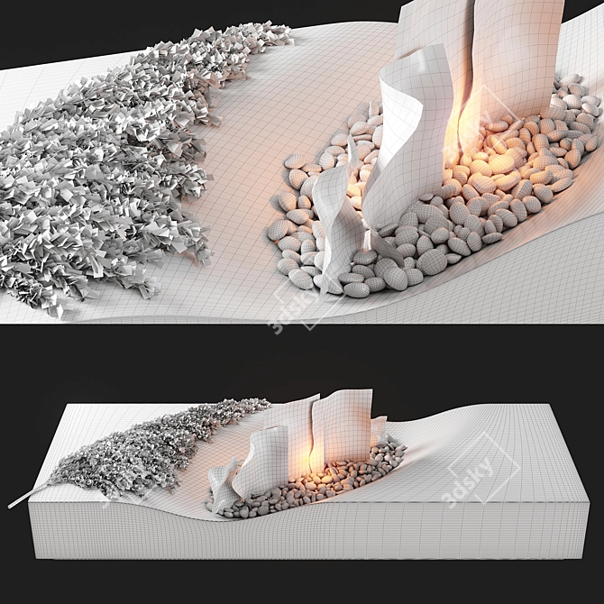Elegant Fireplace for Close-Up Renders 3D model image 5