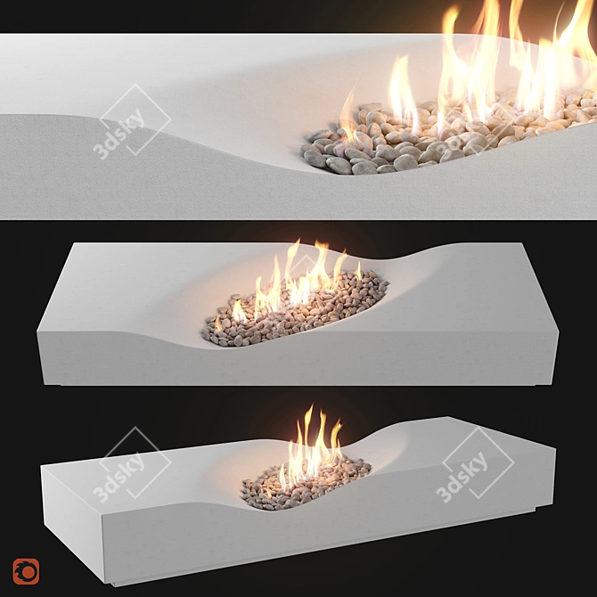 Elegant Fireplace for Close-Up Renders 3D model image 6