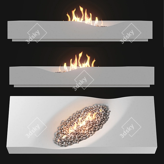 Elegant Fireplace for Close-Up Renders 3D model image 7