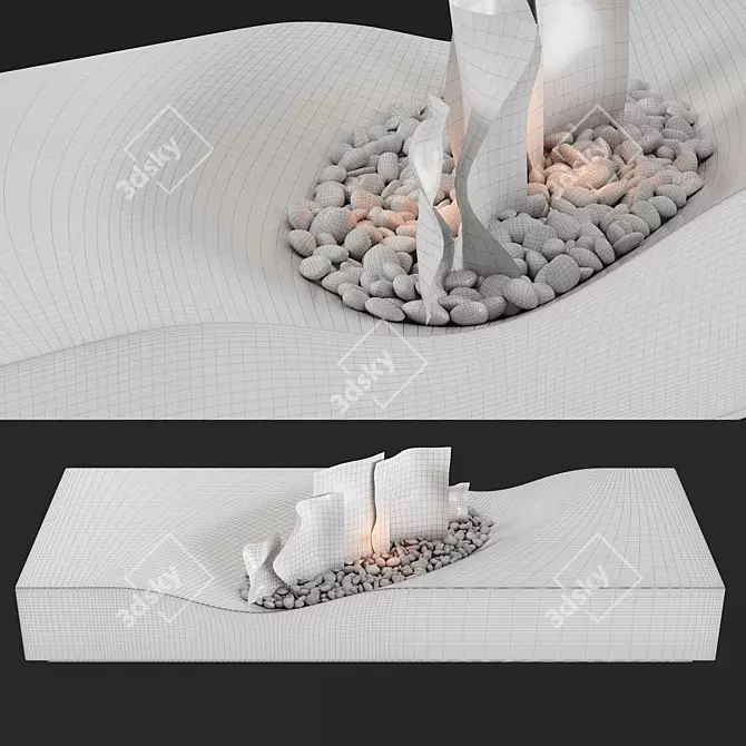 Elegant Fireplace for Close-Up Renders 3D model image 8