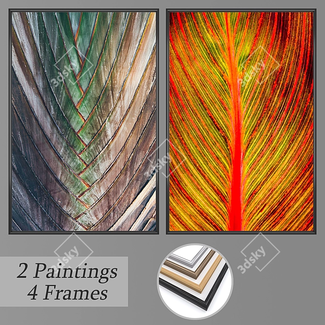 Modern Wall Art Set with Multiple Frames 3D model image 1