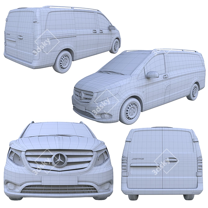 2016 Mercedes Benz Metris Van: Full Size, Ready for Rendering 3D model image 3