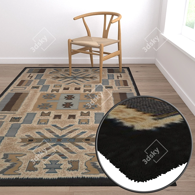 High-Quality Carpet Set with Versatile Textures 3D model image 5