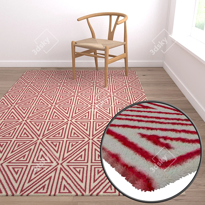 Luxury Carpet Set. High-Quality Textures. 3D model image 5