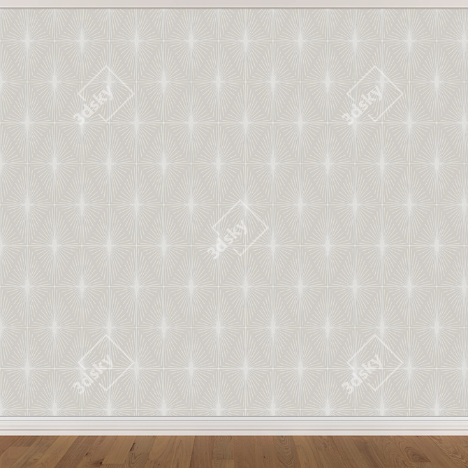 Seamless Wallpaper Set: 3 Colors 3D model image 3