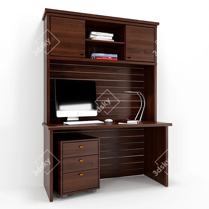 Modern Home Office Desk 3D model image 1