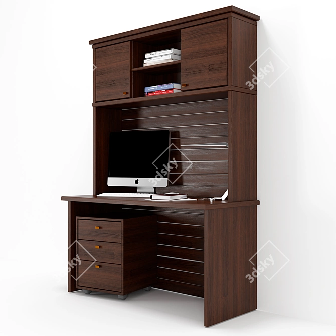 Modern Home Office Desk 3D model image 2