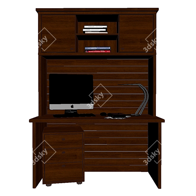 Modern Home Office Desk 3D model image 3