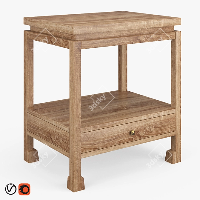 Title: Elegant Reese Side Table 3D model image 1