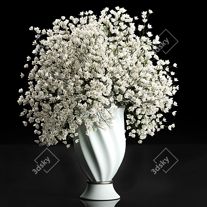 Elegant Floral Vase Bouquet 3D model image 1