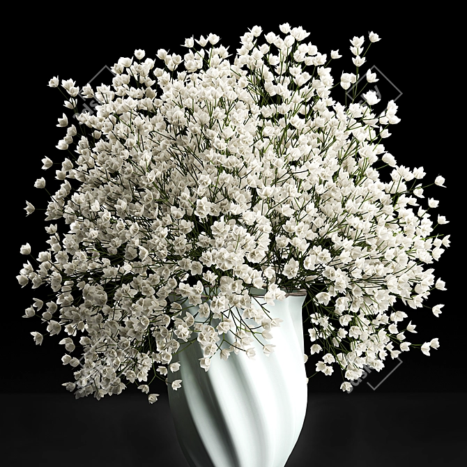 Elegant Floral Vase Bouquet 3D model image 2