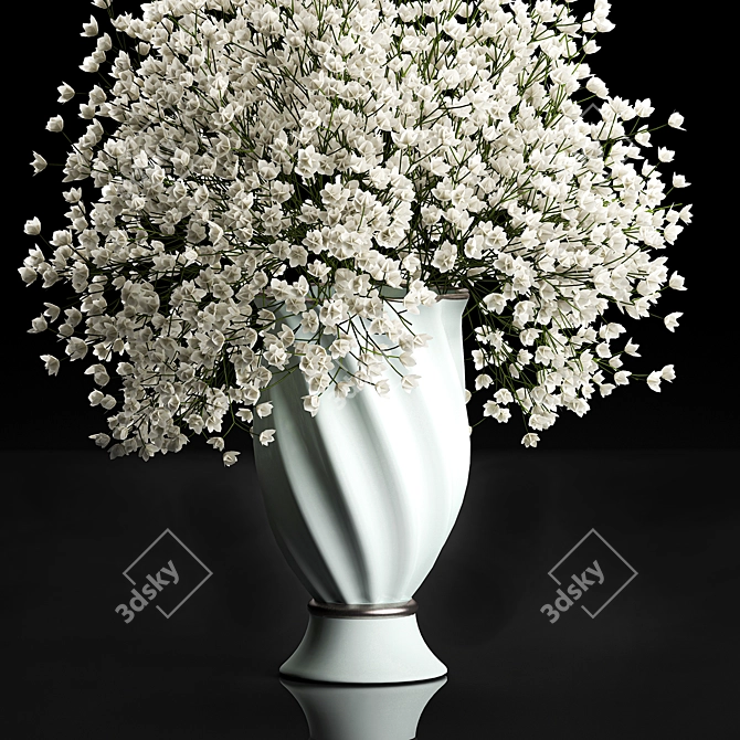 Elegant Floral Vase Bouquet 3D model image 3