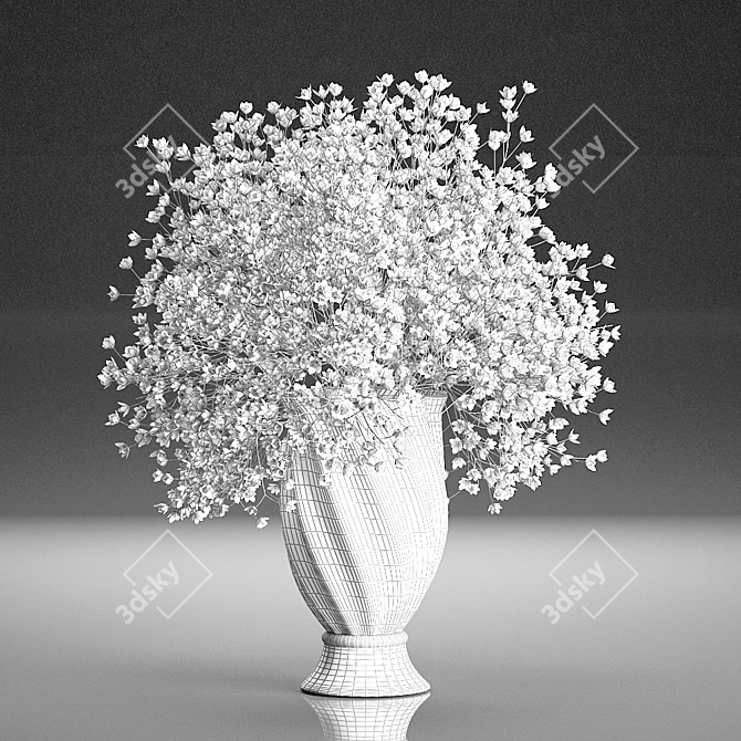 Elegant Floral Vase Bouquet 3D model image 4