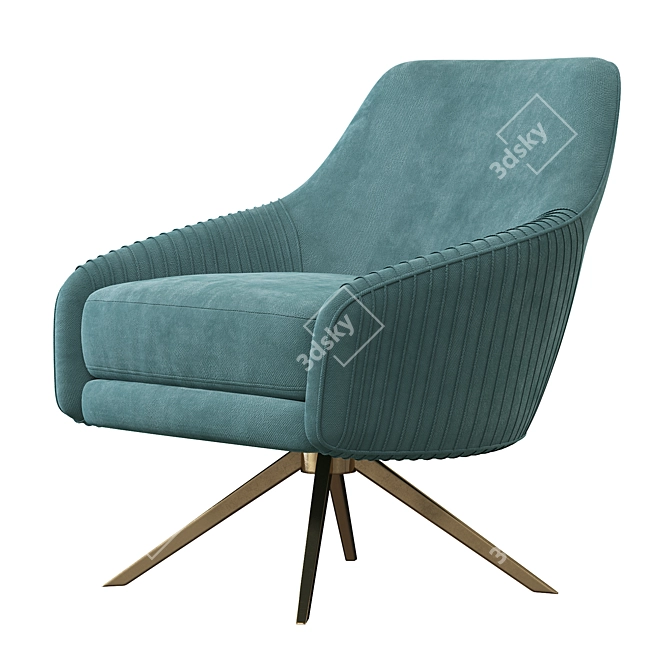  Pleated Swivel Chair: Stylish and Comfortable 3D model image 2