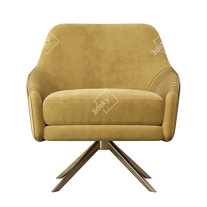  Pleated Swivel Chair: Stylish and Comfortable 3D model image 3