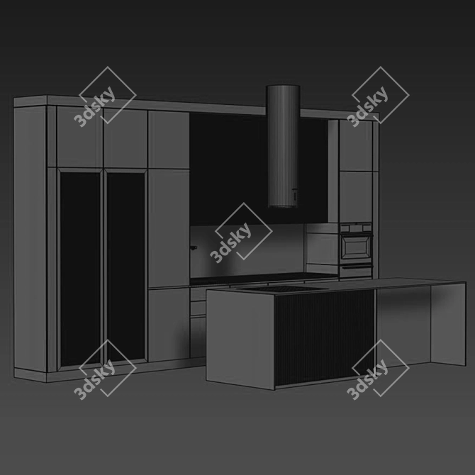Modern Kitchen 3D Model 3D model image 5