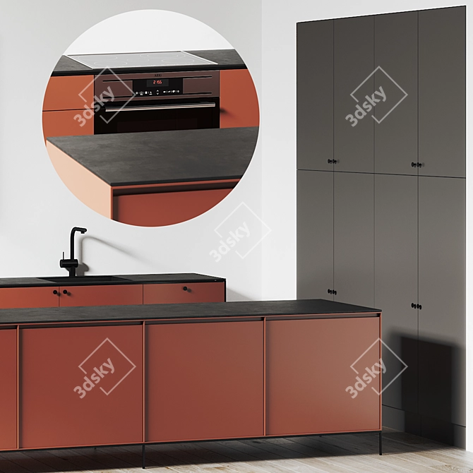 Modern Kitchen Model in 3dsmax2014 & V-ray 3D model image 2