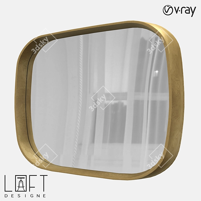 Modern Metal and Glass Mirror 3D model image 1