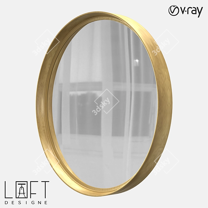 Modern Metal Glass Mirror 3D model image 1