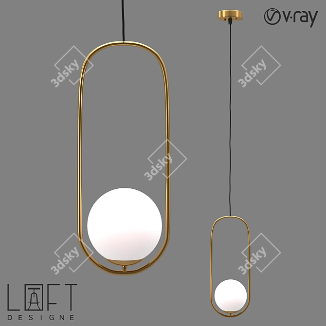 Vintage Industrial Pendant Lamp 3D model image 1