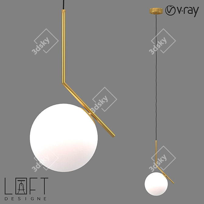 LoftDesign Pendant Lamp: 4608 Model, Metal & Glass 3D model image 1