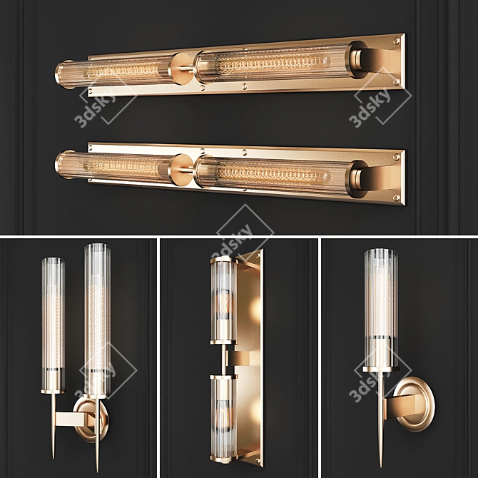 Elegant Alouette Vanity Sconce 3D model image 1