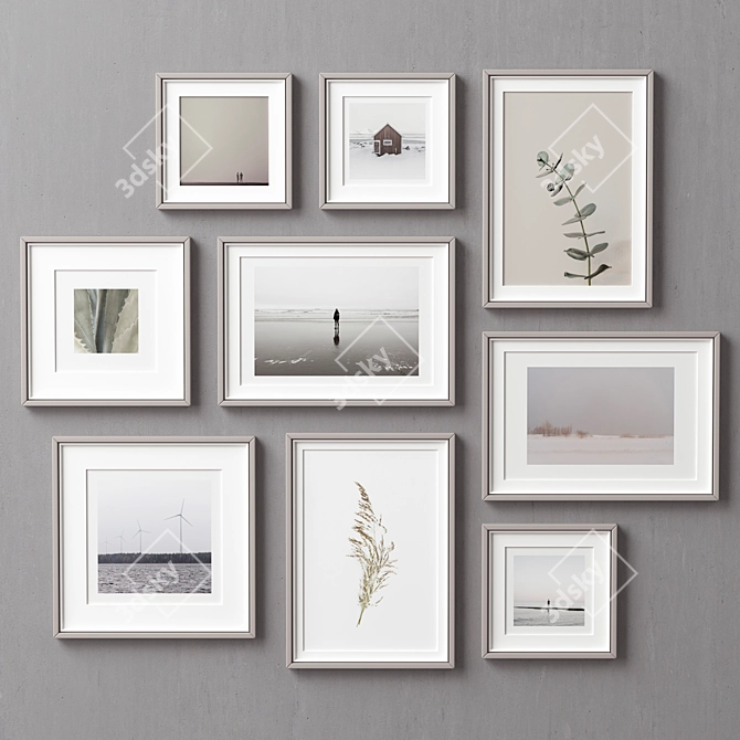 Stylish Multi-Colored Picture Frames 3D model image 1