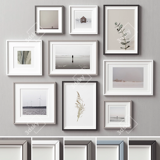 Stylish Multi-Colored Picture Frames 3D model image 2
