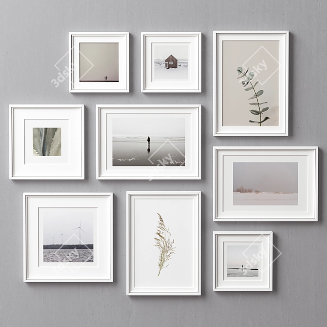 Stylish Multi-Colored Picture Frames 3D model image 3