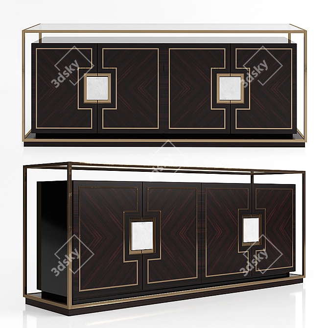 Ebony Elegance: Zanaboni Sideboard 3D model image 1